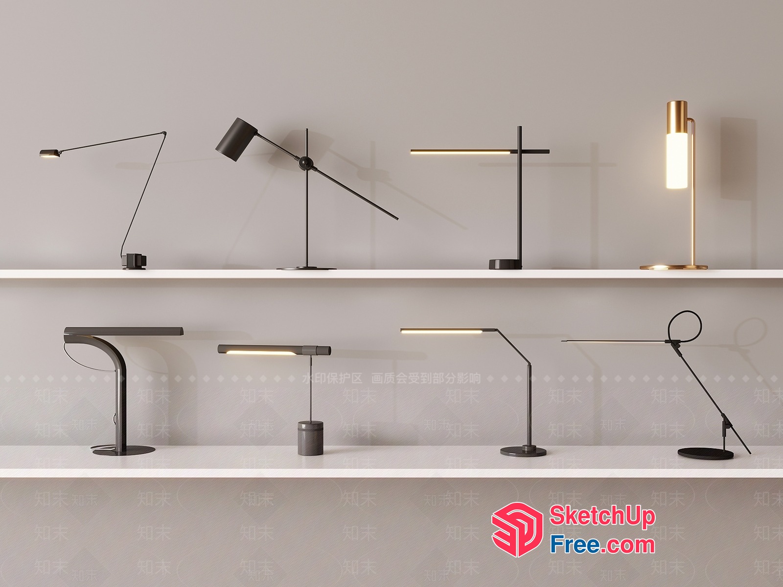 Modern Desk Lamps For Office And Study Spaces 3D SketchUp File