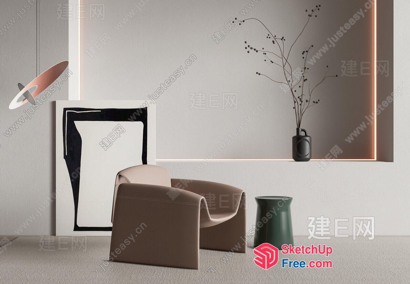 Minimalist Japanese Style Interior Design With Modern Furniture 3D SketchUp File