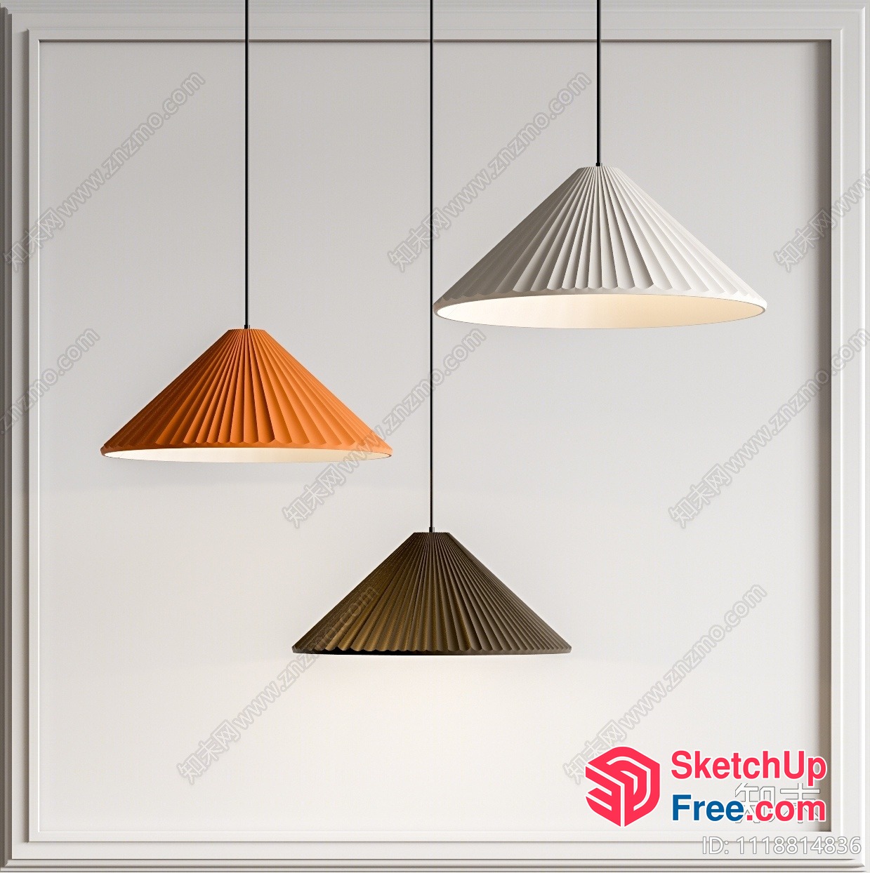 Suspended Hanging Lights With Unique Shapes And Textures 3D SketchUp File