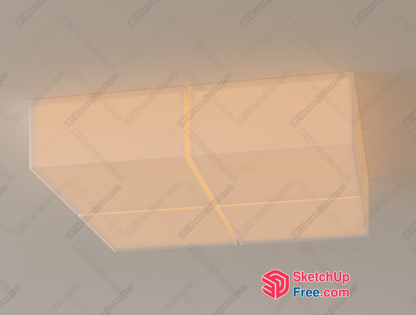 Simple Modern Minimalist Ceiling Light Fixture 3D SketchUp File