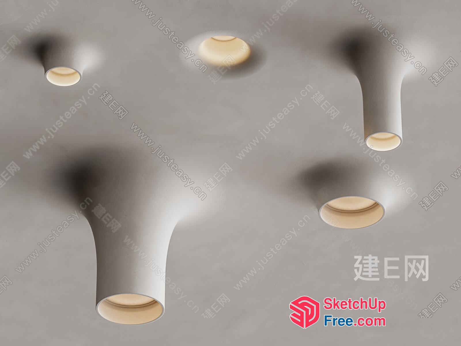 Unique Modern Ceiling Light Fixtures 3D SketchUp File