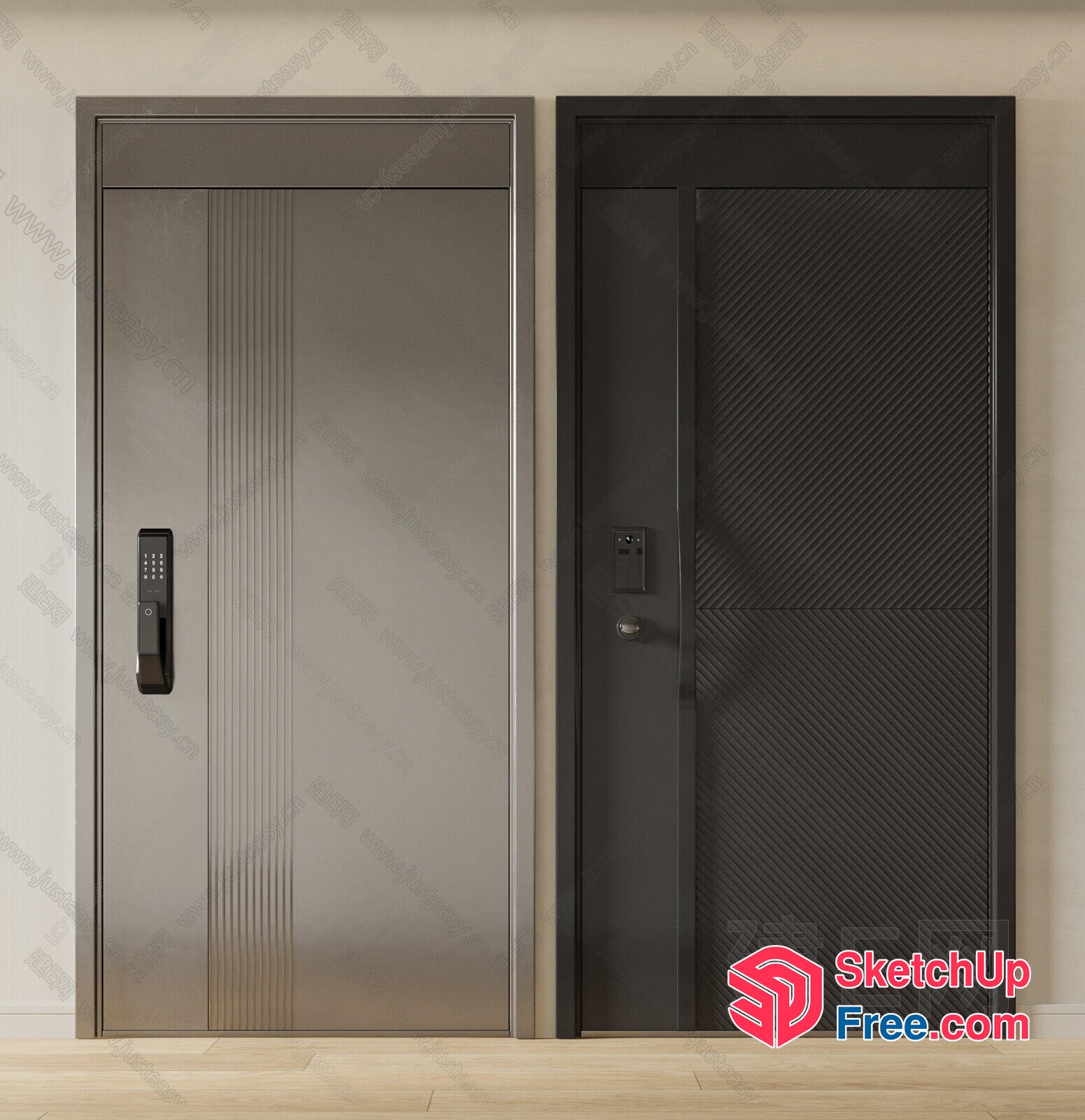 Modern Elevator And Door Set 3D SketchUp File