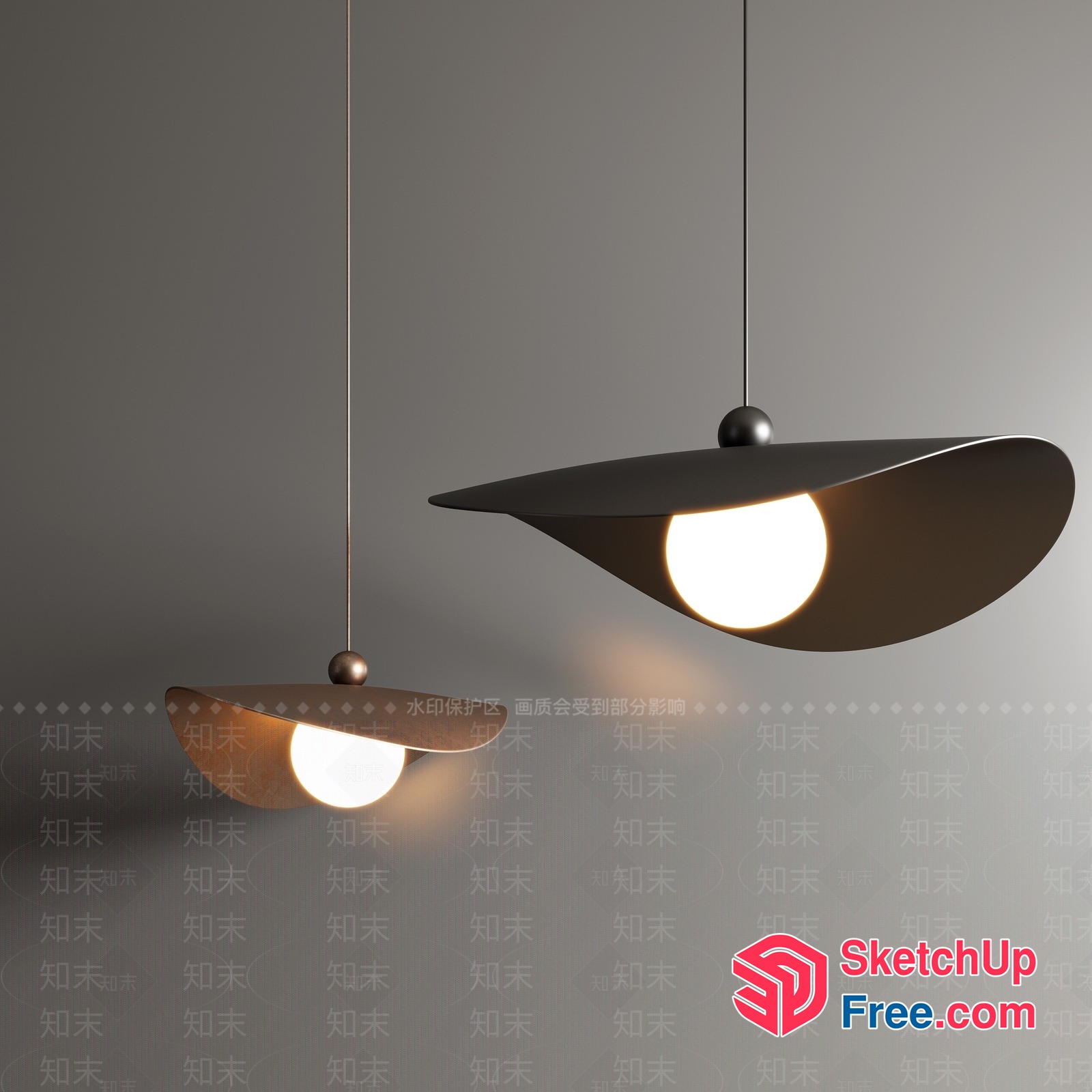 Elegant Hanging Light Fixtures 3D SketchUp File