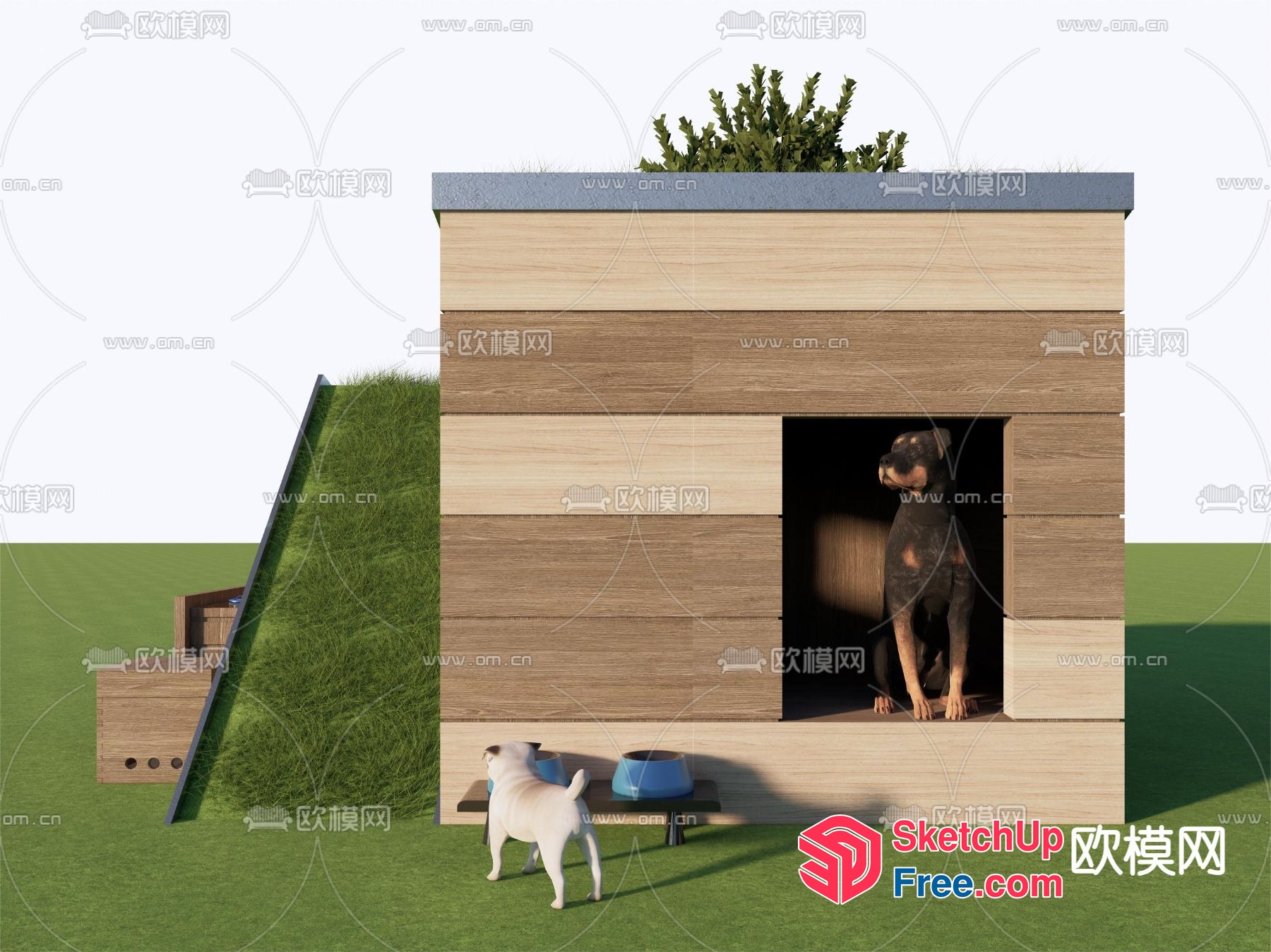 Modern Dog House With Unique Design Features 3D SketchUp File