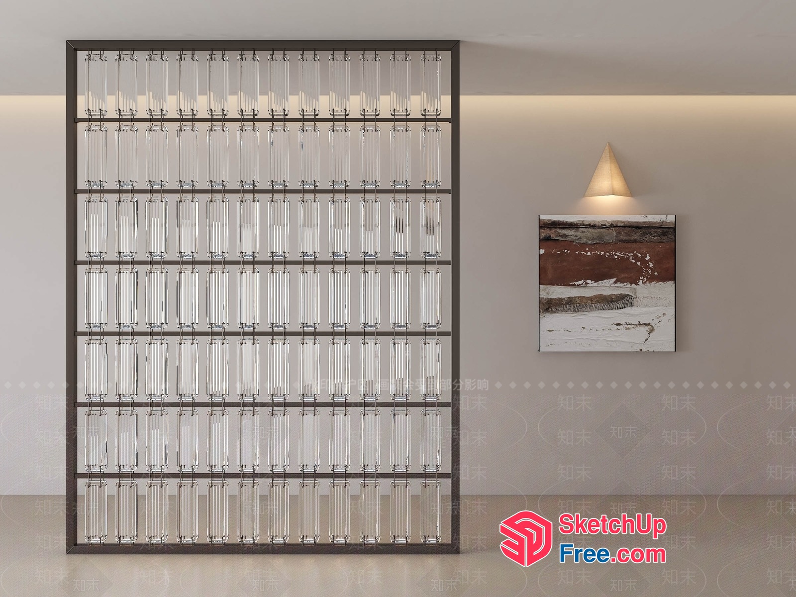 Elegant Modern Minimalist Glass Curtain Wall 3D SketchUp File