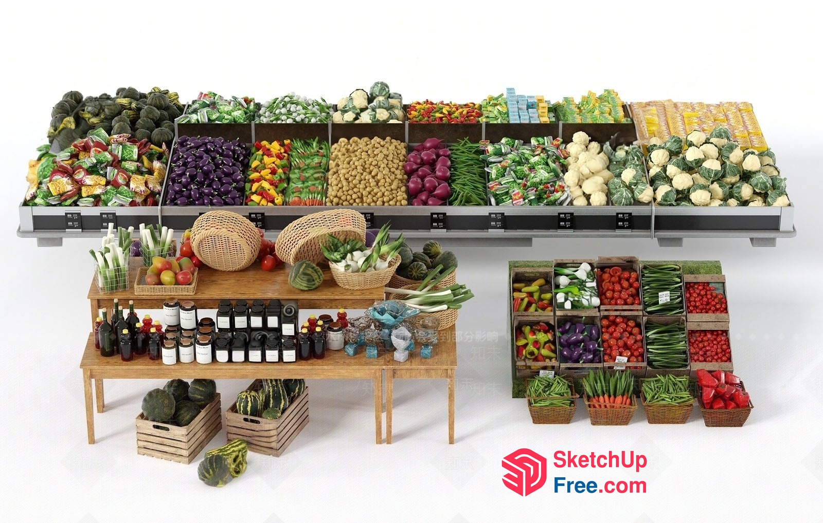 Fresh Produce Display 3D SketchUp File