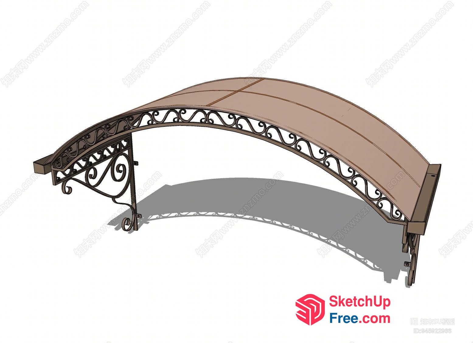Elegant Wrought Iron Curved Archway 3D SketchUp File