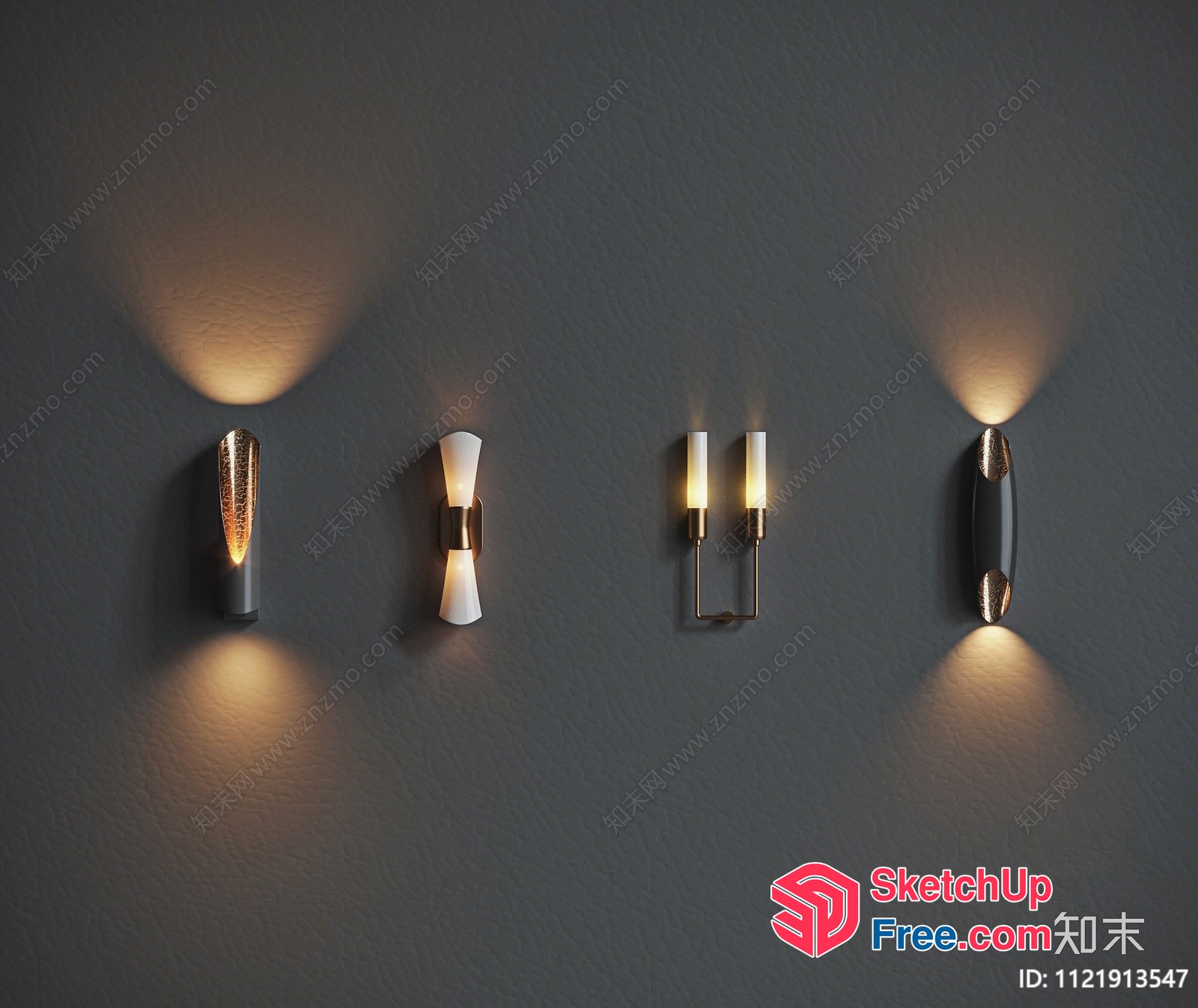 Modern Wall Sconces With Ambient Lighting 3D SketchUp File