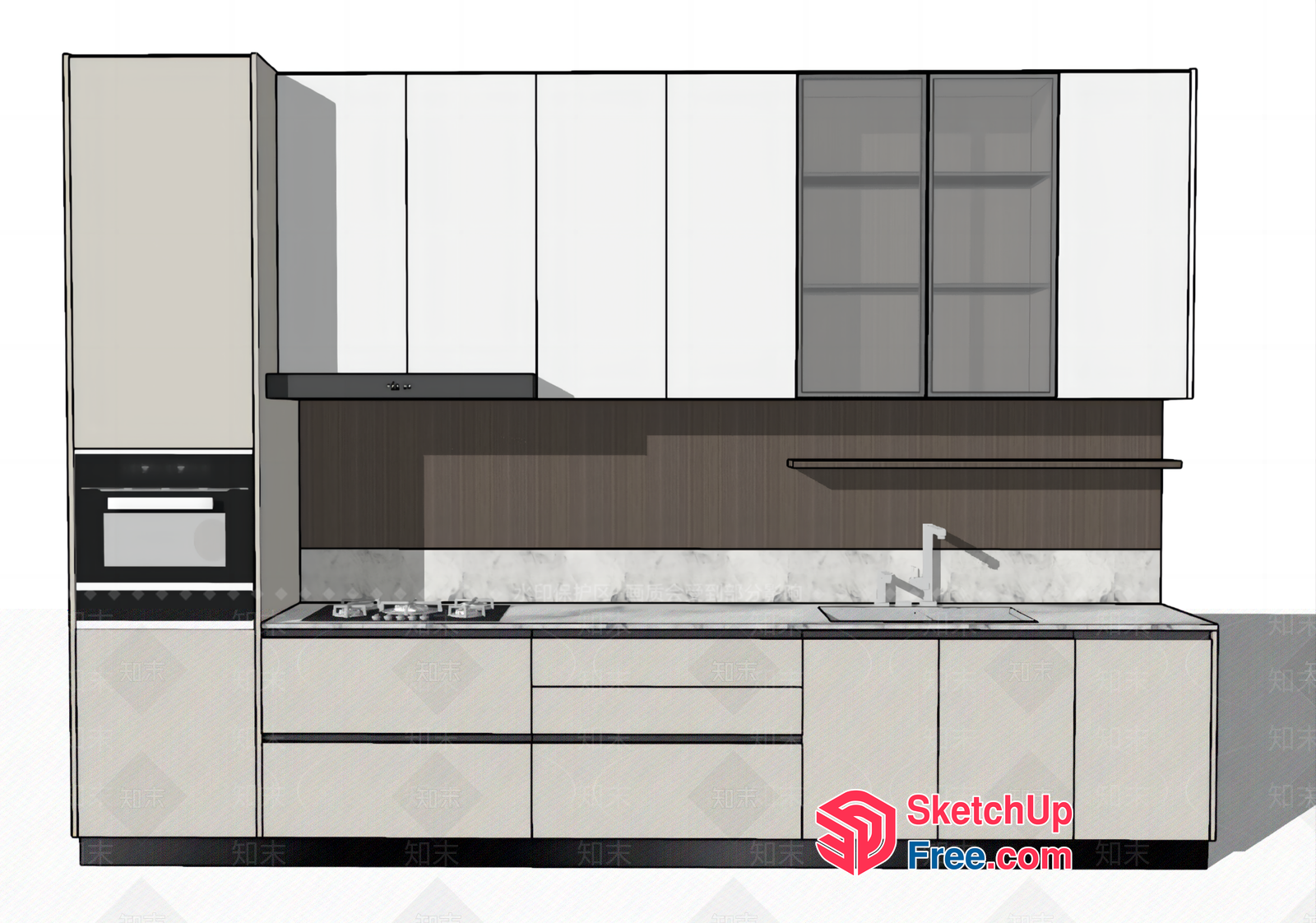 Modern Kitchen Design With Sleek Cabinets And Appliances 3D SketchUp File