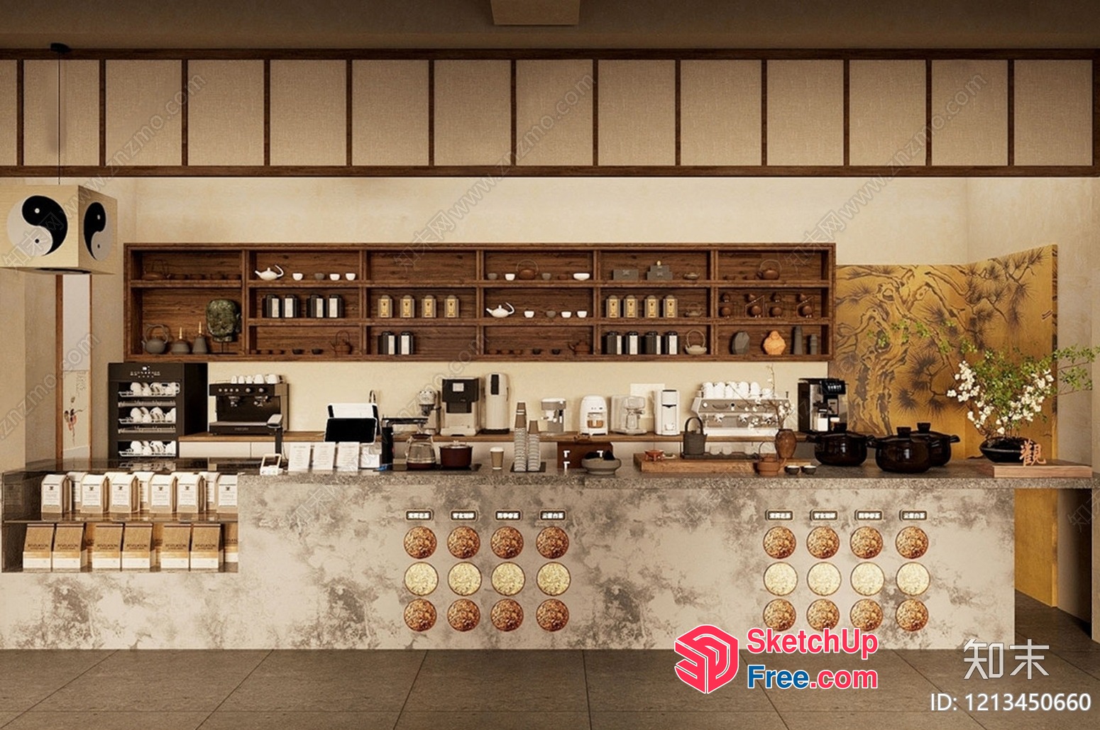 Japanese Style Coffee Shop 3D SketchUp File