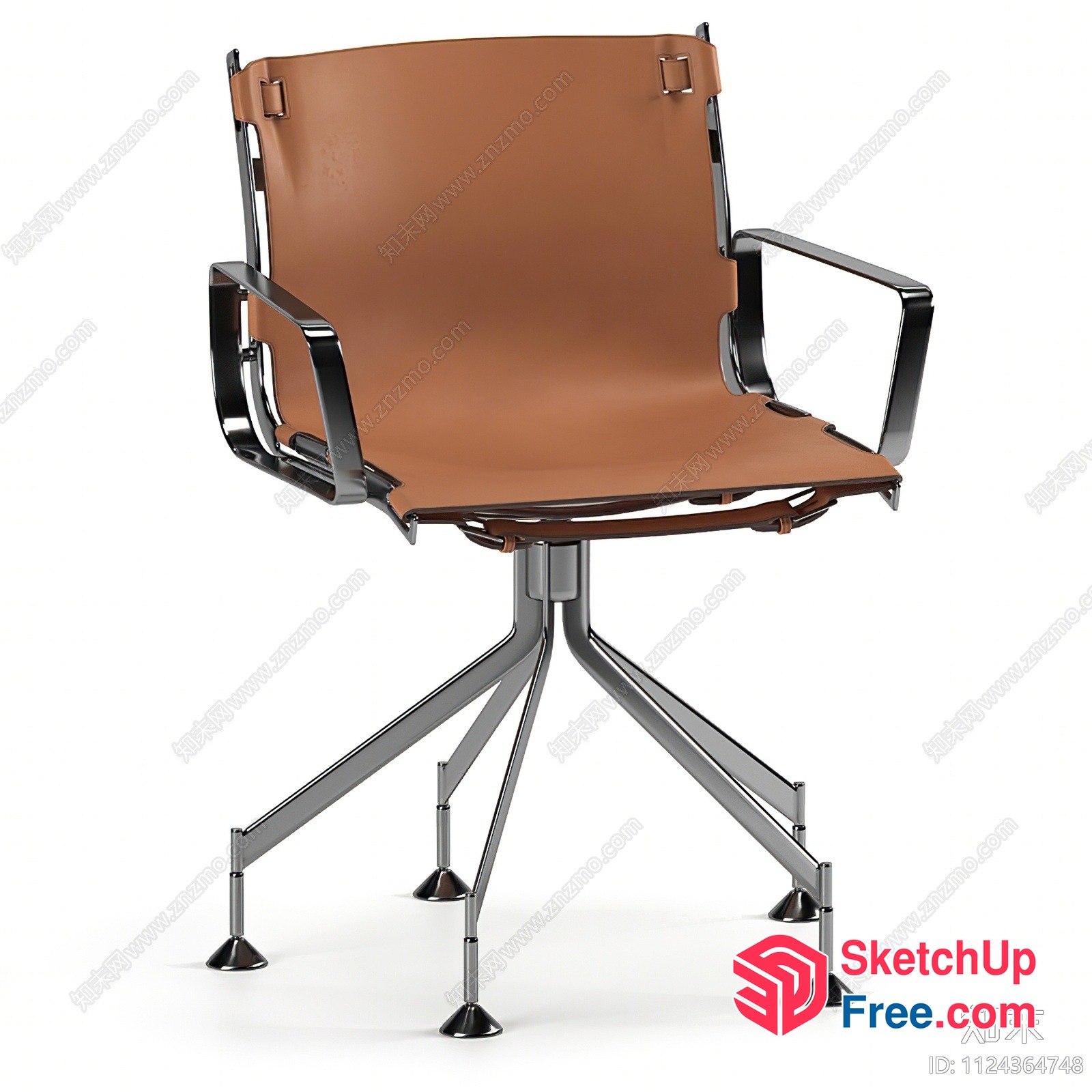 Leather Office Chair With Metal Frame 3D SketchUp File