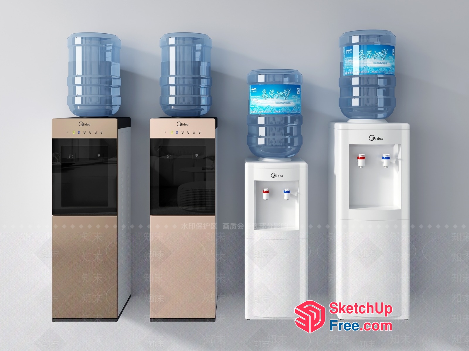 Modern Water Dispenser Collection 3D SketchUp File