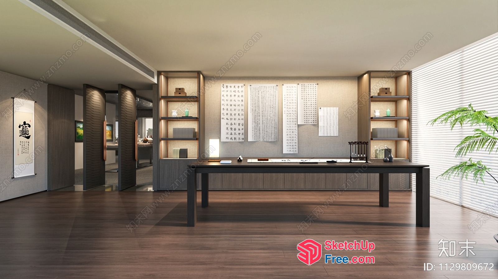 Modern Japanese-Inspired Office Space With Minimalist Decor 3D SketchUp File