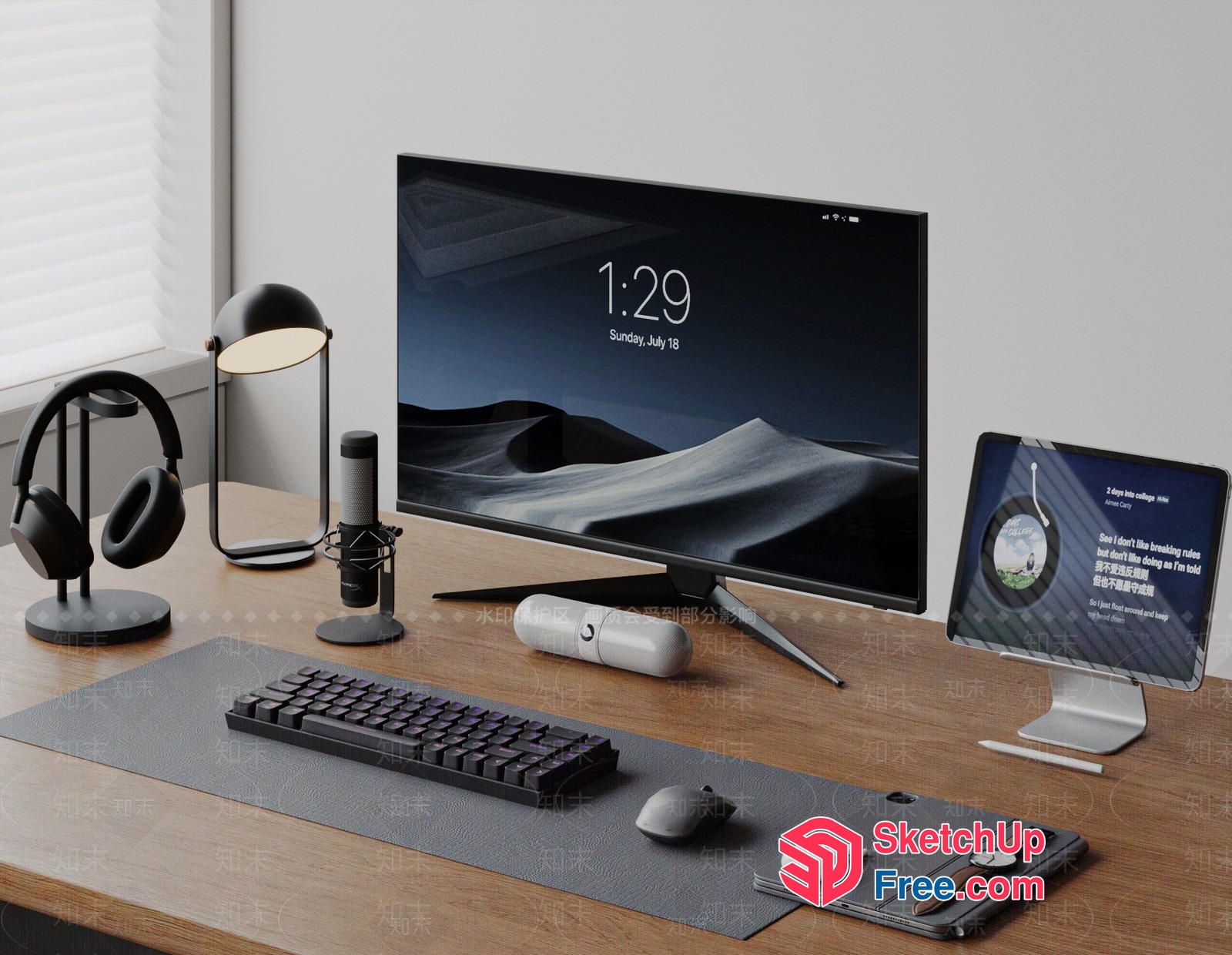 Modern Workspace Setup With Ergonomic Furniture And Tech Gadgets 3D SketchUp File