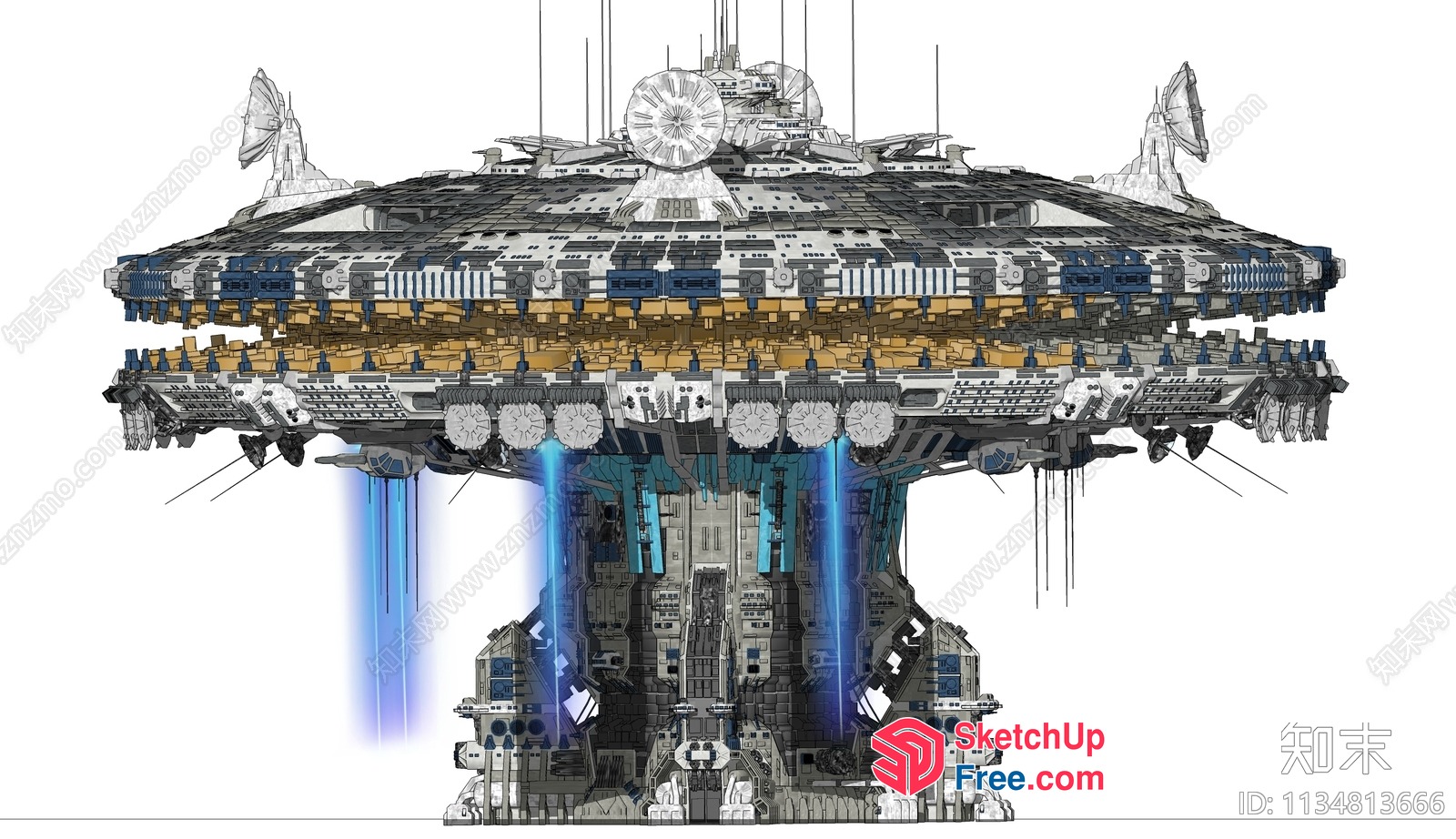 Futuristic Spacecraft Hangar 3D SketchUp File