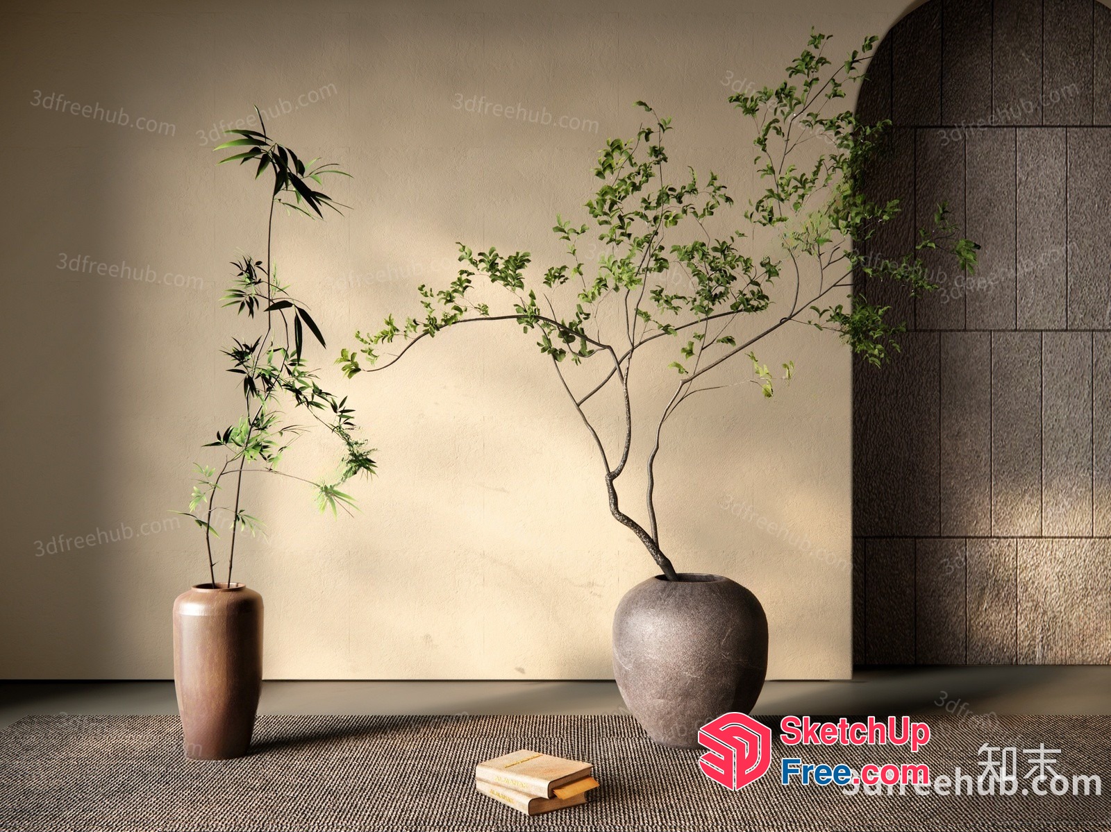 Elegant Vase And Plant Decor 3D SketchUp File