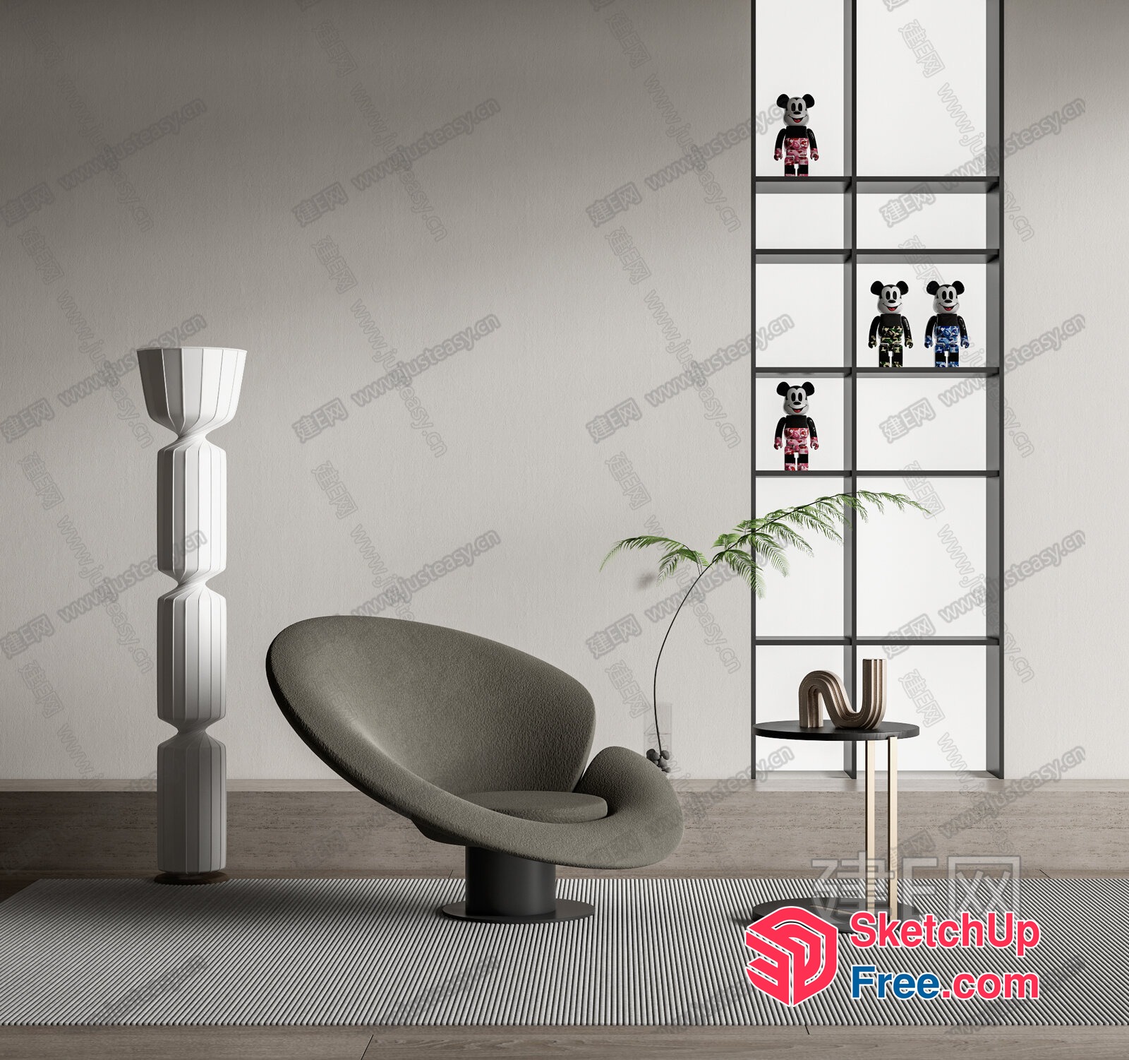 Modern Minimalist Interior With Industrial Edge 3D SketchUp File