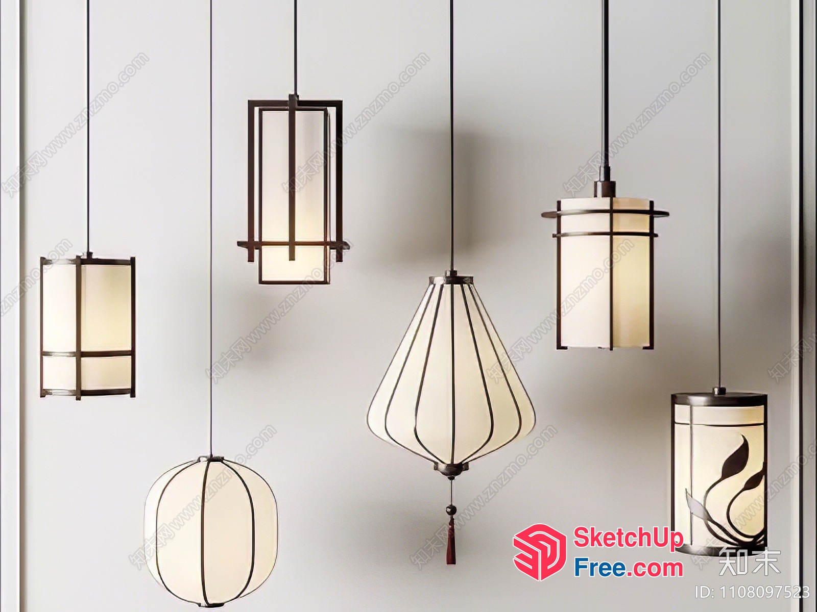 Asian Inspired Lanterns 3D SketchUp File