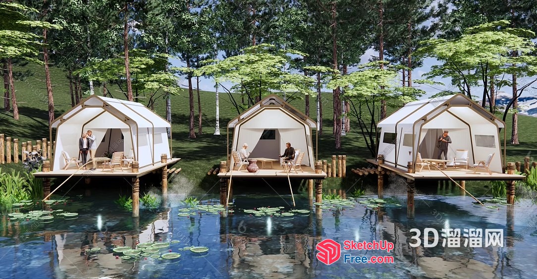 Serene Retreat On The Water 3D SketchUp File