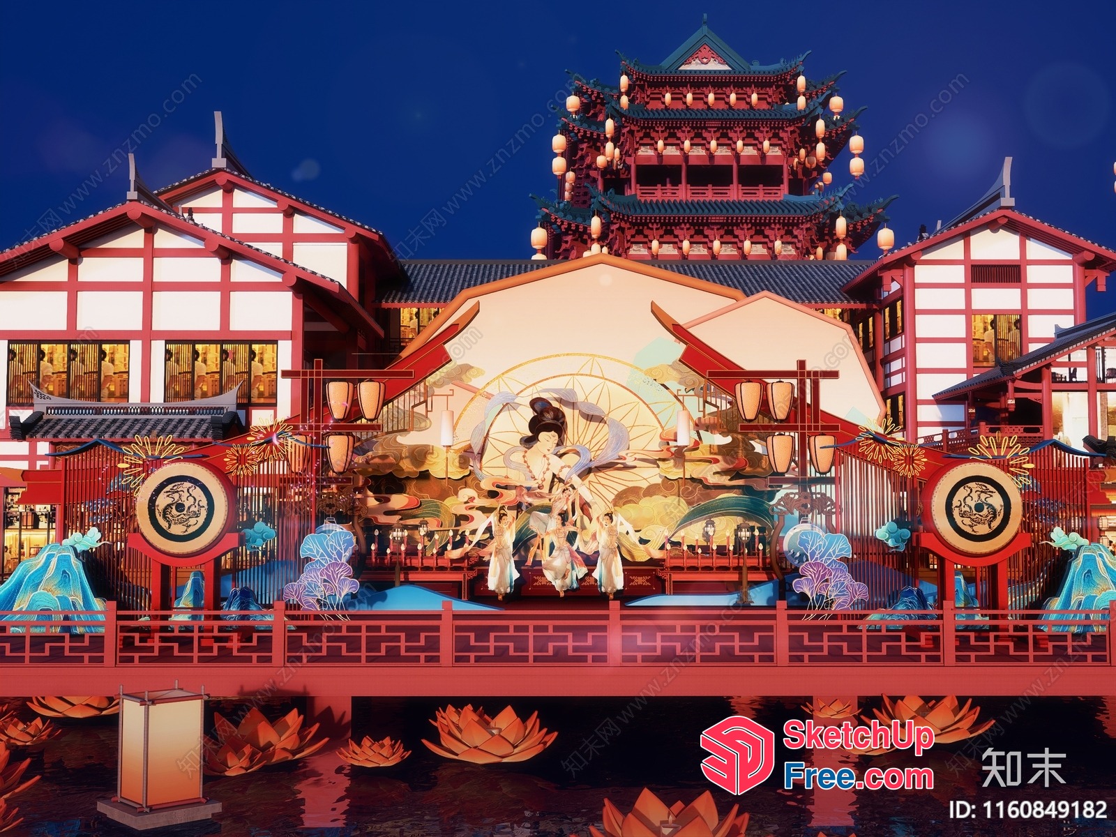 Traditional Chinese-Inspired Architectural Masterpiece 3D SketchUp File