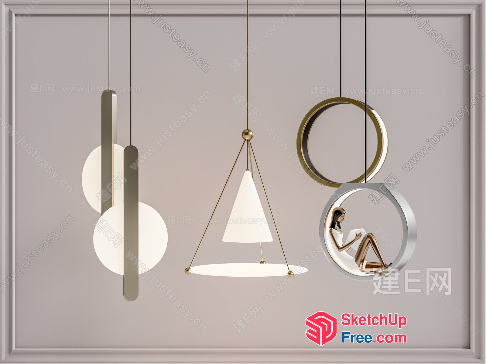 Modern Ceiling Light Fixture 3D SketchUp File