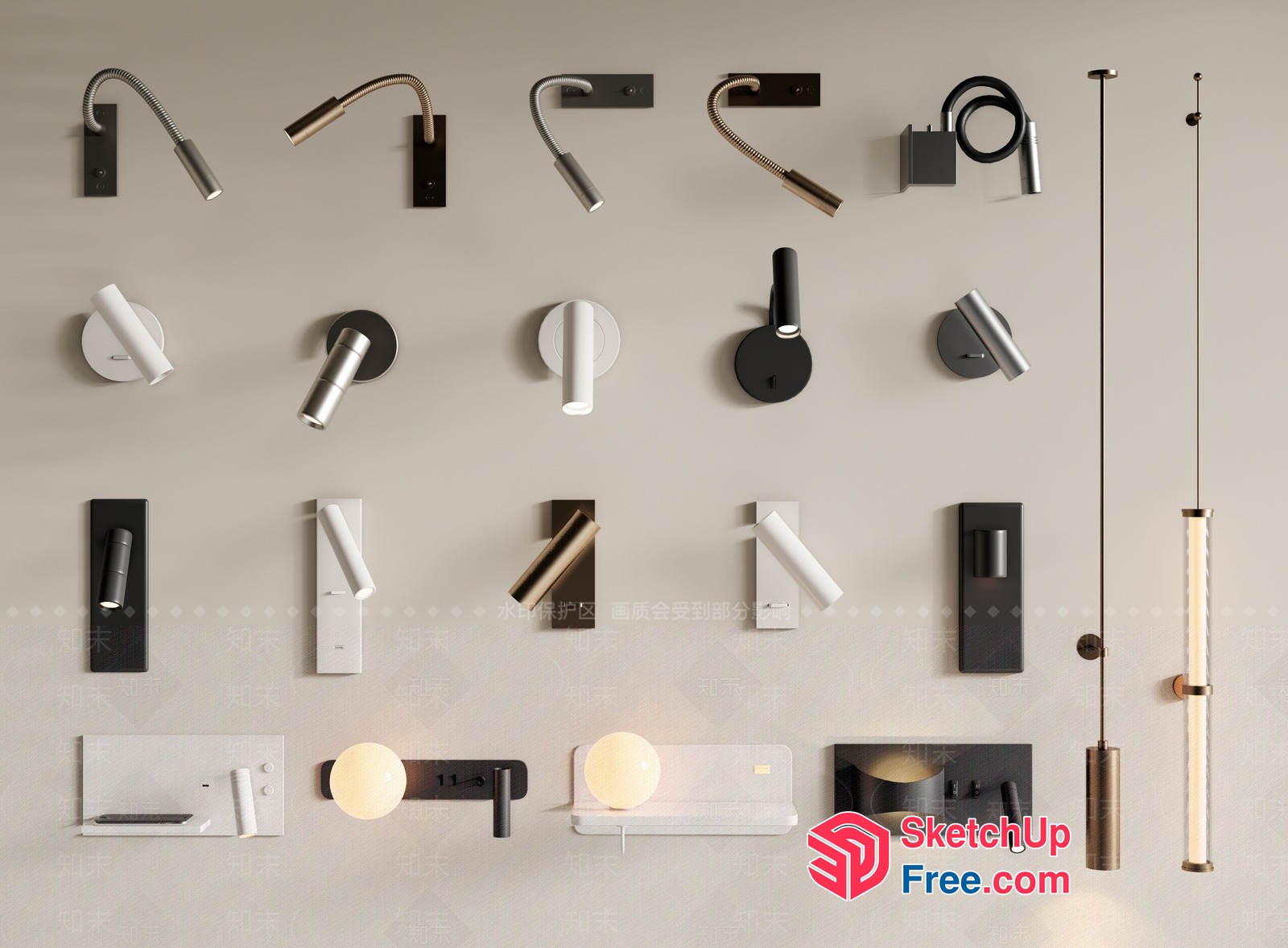 Modern Lighting Fixtures Collection 3D SketchUp File