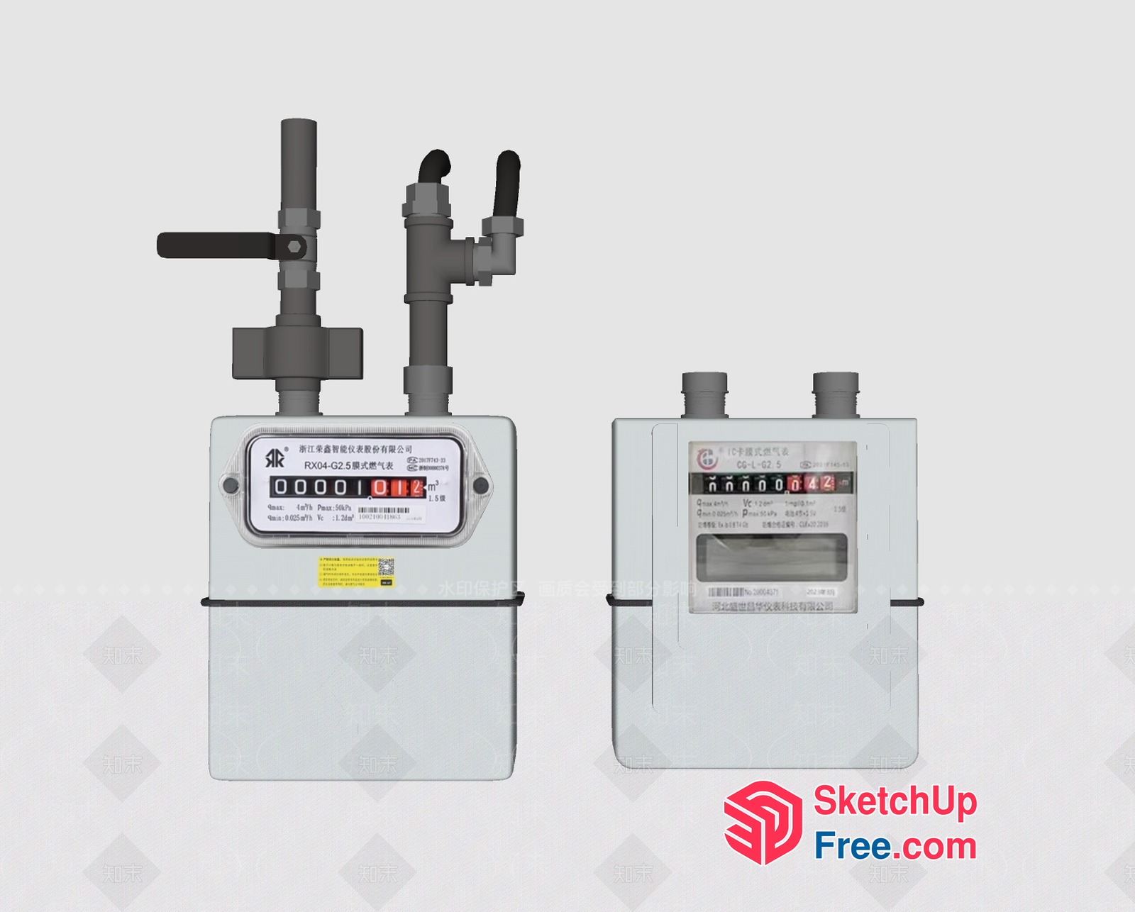 Gas Meter And Water Meter 3D SketchUp File