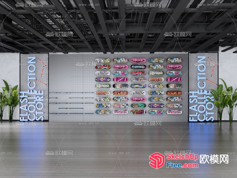 Fashionable Shoes On Display 3D SketchUp File