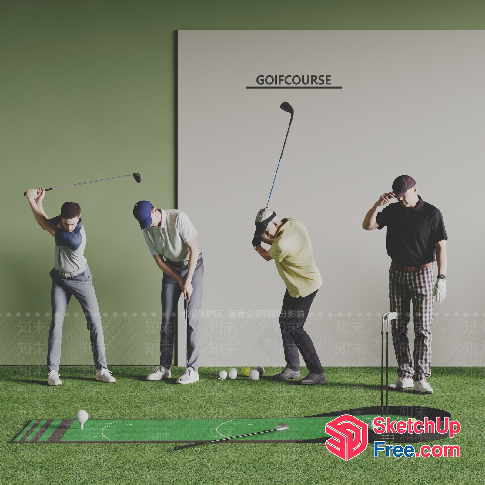 Golf Course Interior 3D SketchUp File