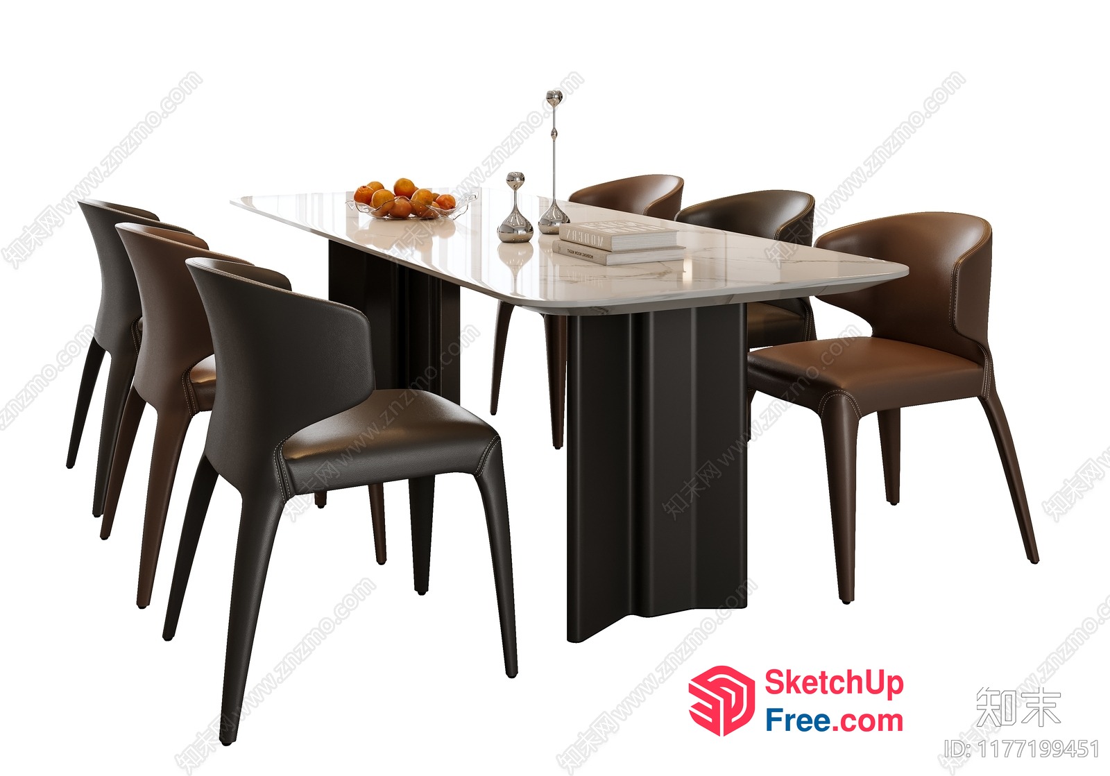 Modern Dining Room With Sleek Table And Chairs 3D SketchUp File