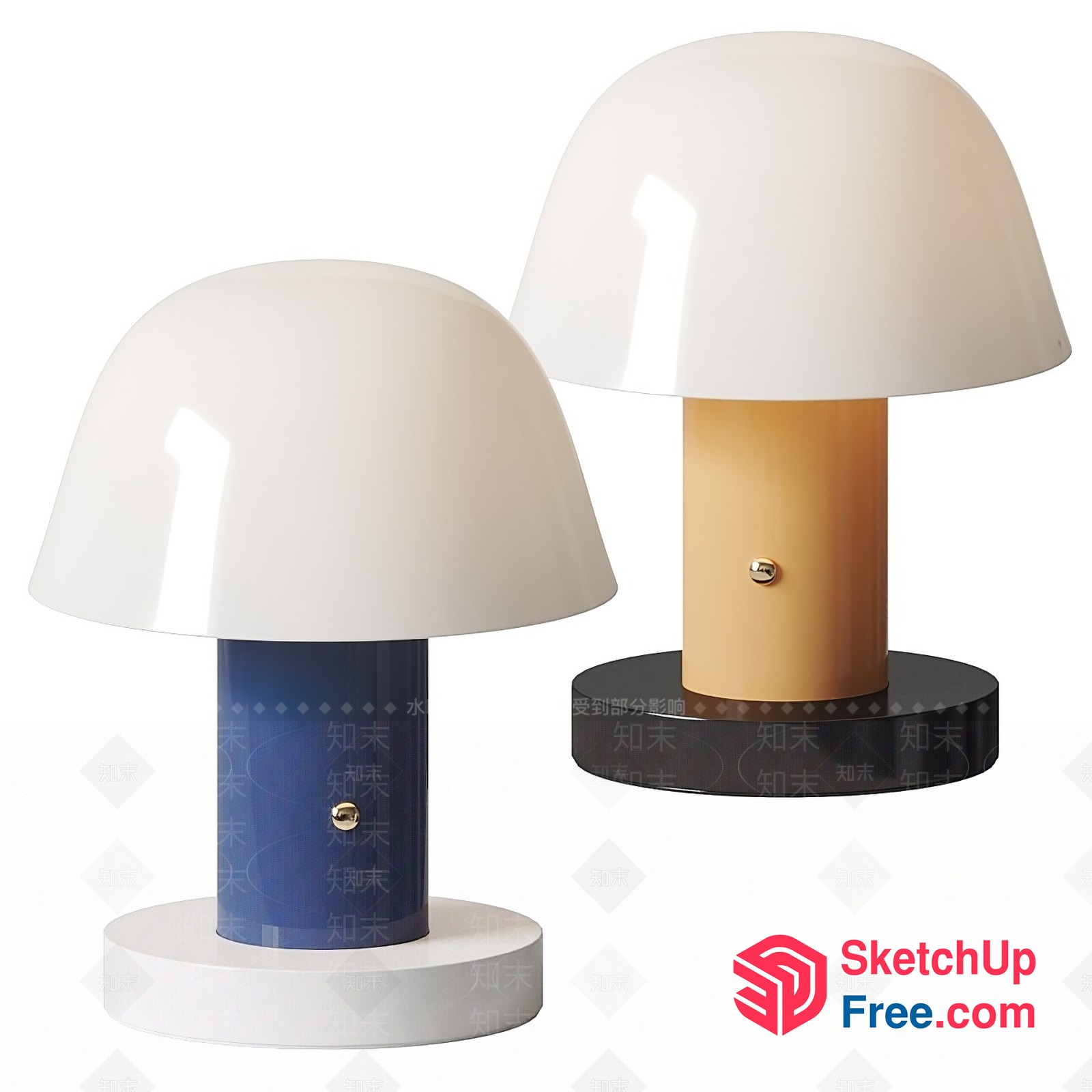 Mushroom-Shaped Table Lamps 3D SketchUp File