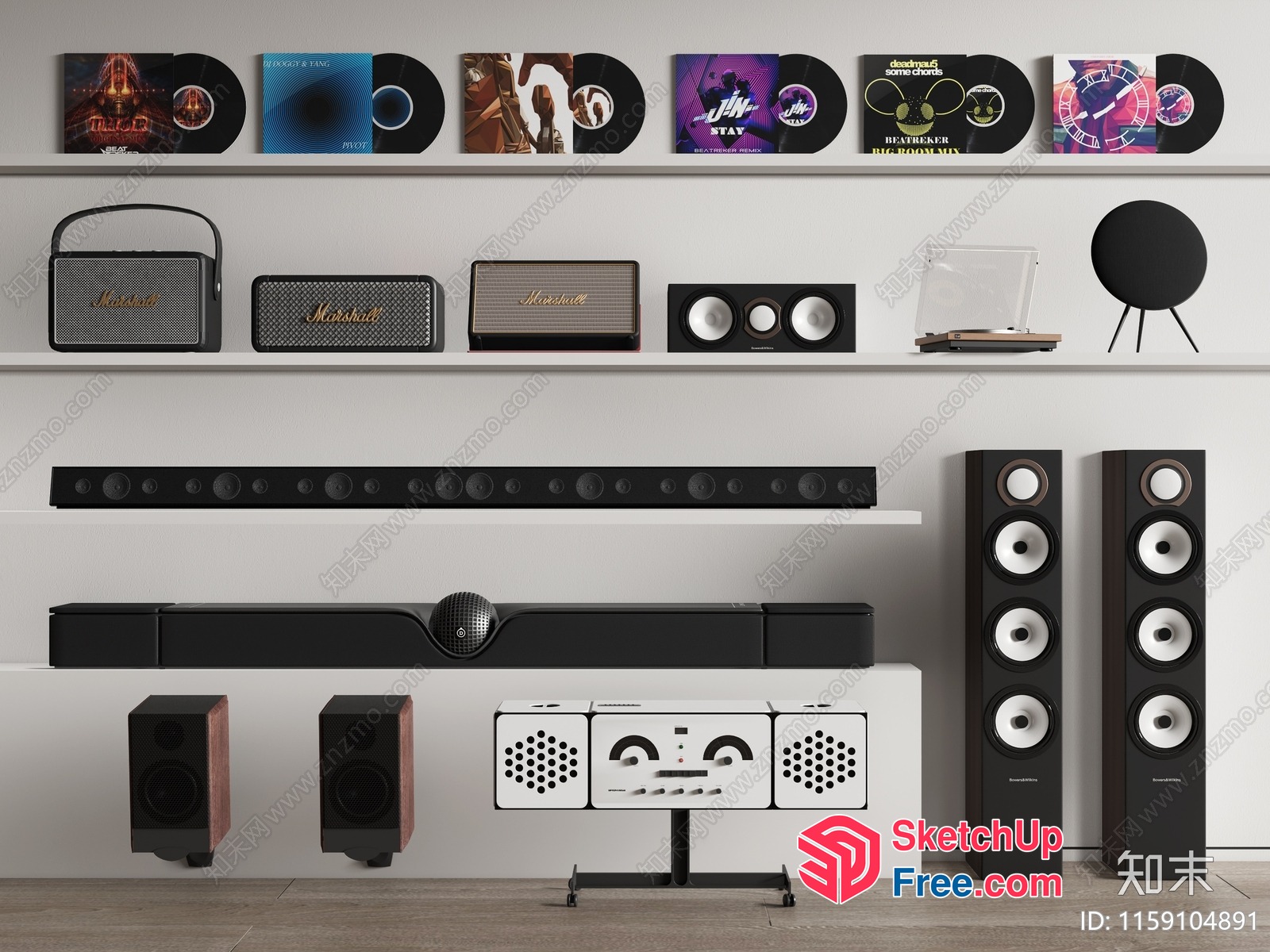 Modern Music And Entertainment System 3D SketchUp File