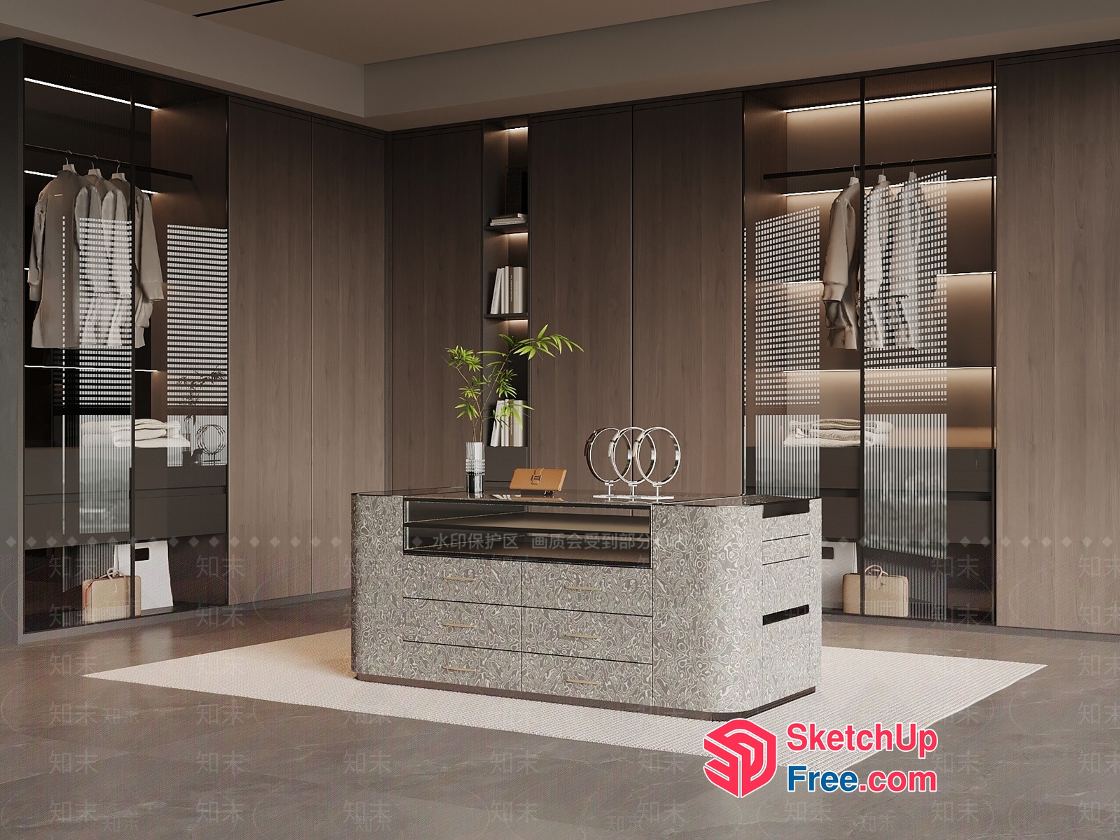 Modern Office Space With Sleek Furniture And Glass Walls 3D SketchUp File
