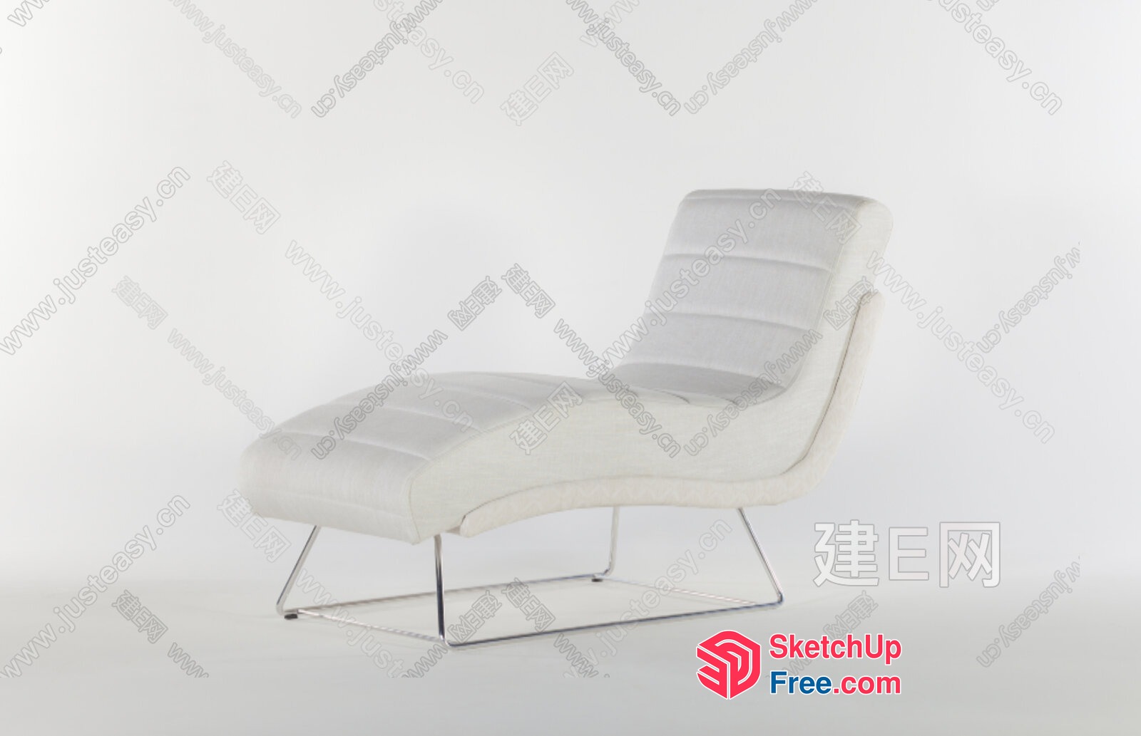 Modern White Chaise Lounge Chair 3D SketchUp File