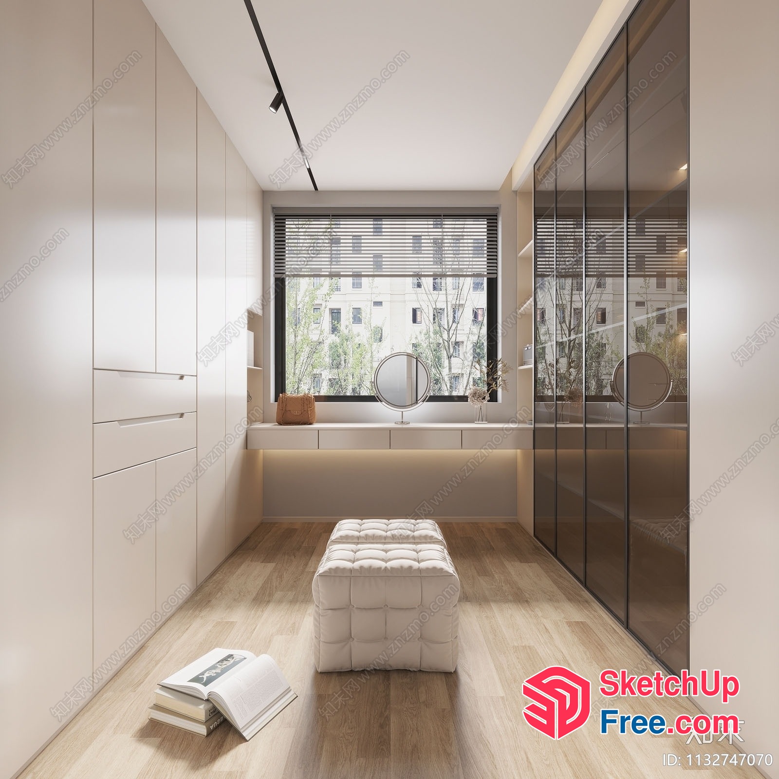 Minimalist Style Interior With Glass Curtain Wall 3D SketchUp File