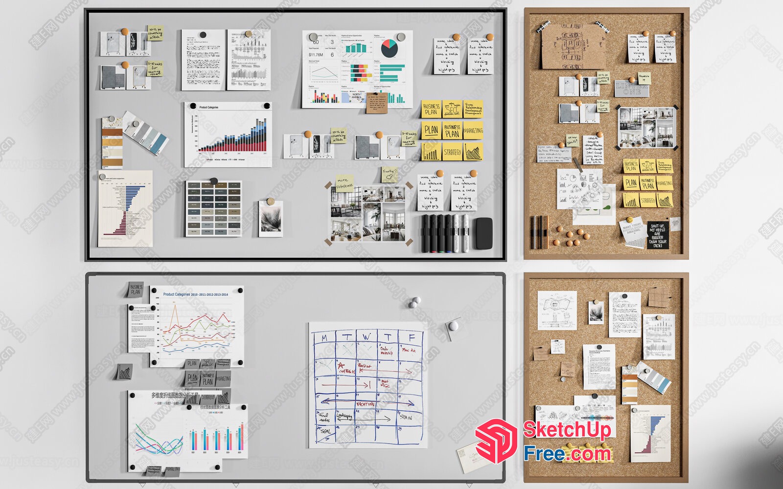 Business Planning And Organization Board 3D SketchUp File