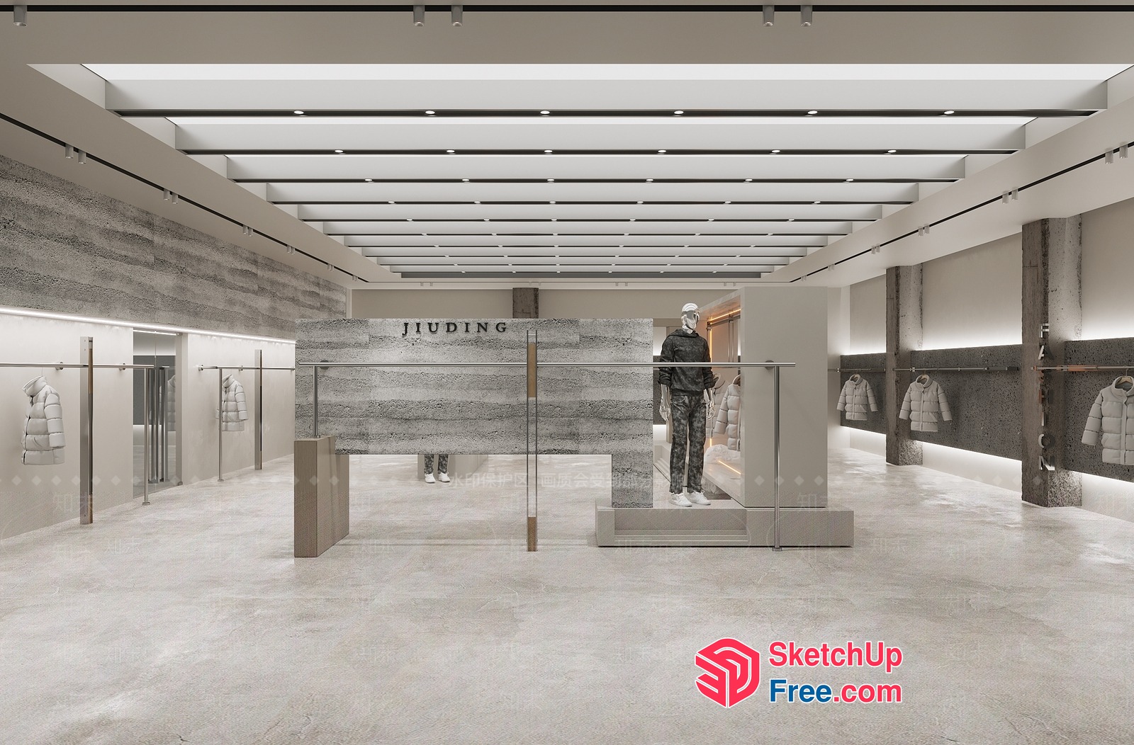 Elegant And Modern Shopping Mall Interior 3D SketchUp File
