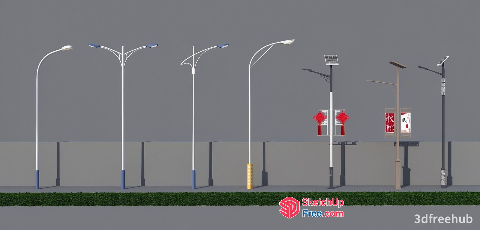 Streetlights And Signs 3D SketchUp File
