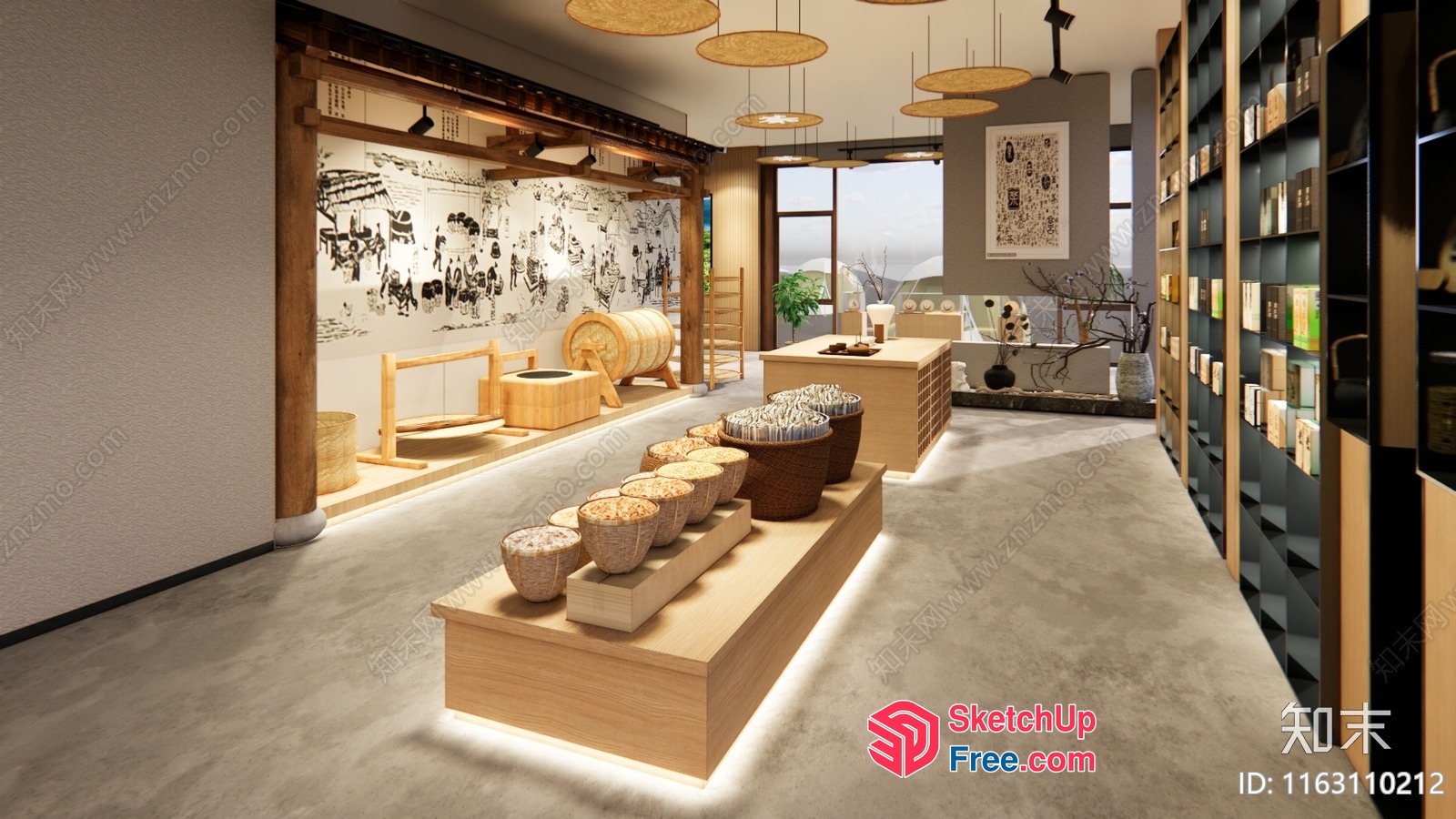 Japanese Style Interior Design Showroom 3D SketchUp File
