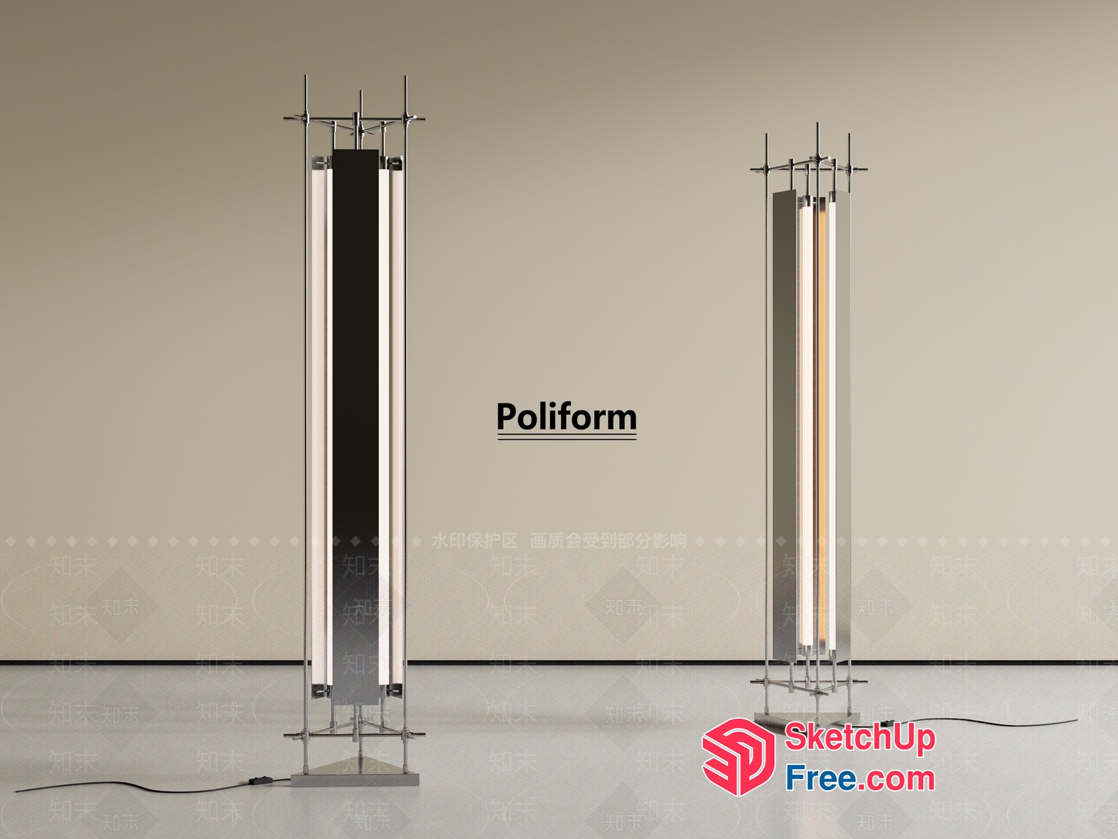 Modern Pillar-Lighting Furniture 3D SketchUp File