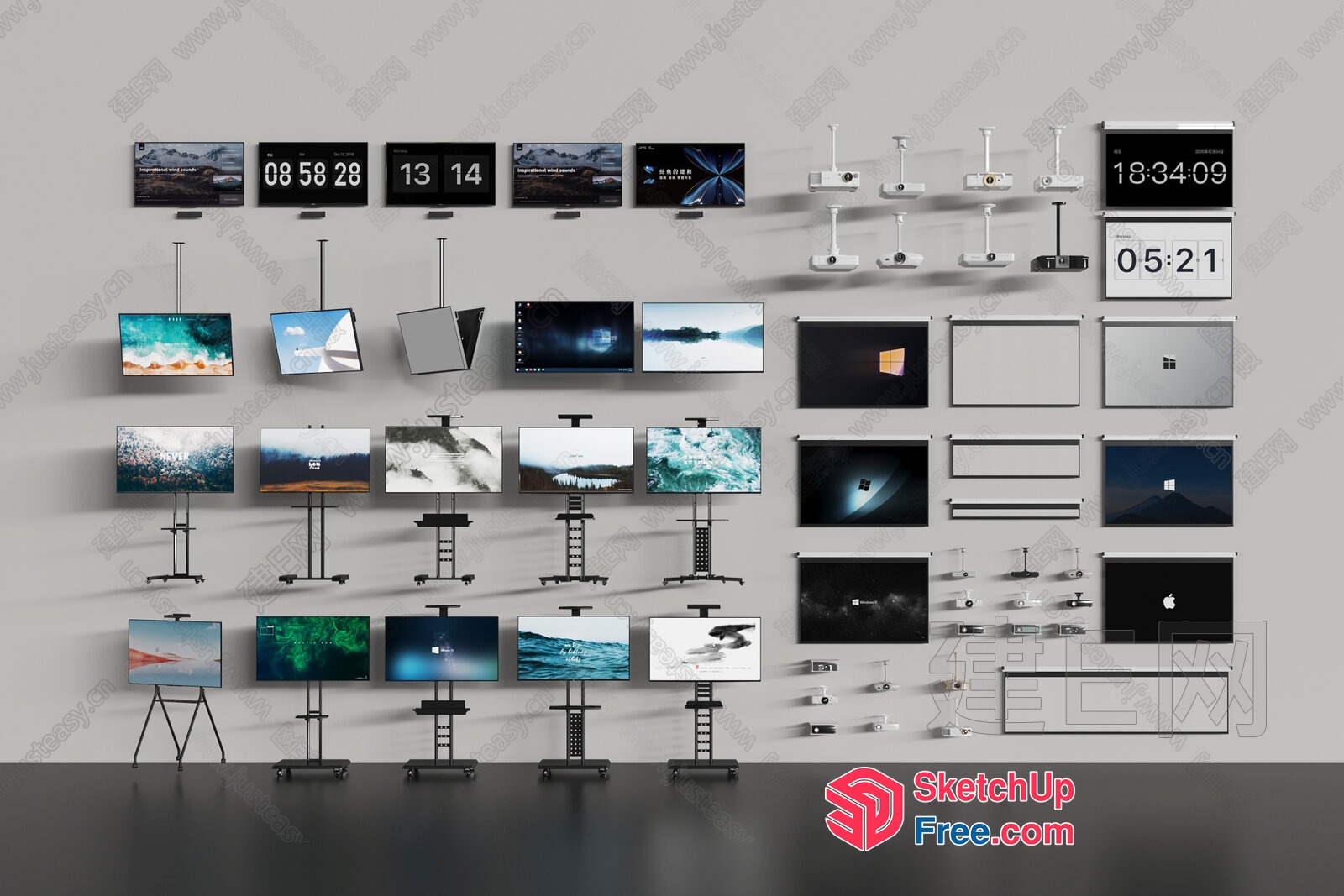 Wall-Mounted Tv Display System 3D SketchUp File