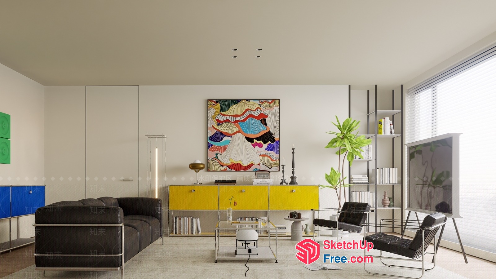 Modern Minimalist Living Room With Sleek Furniture 3D SketchUp File