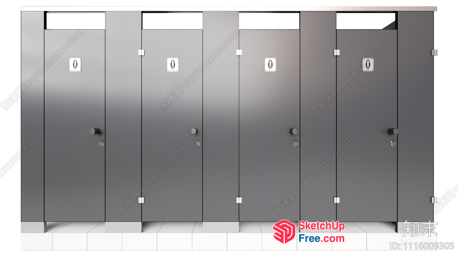 Modern Bathroom Stall Units 3D SketchUp File