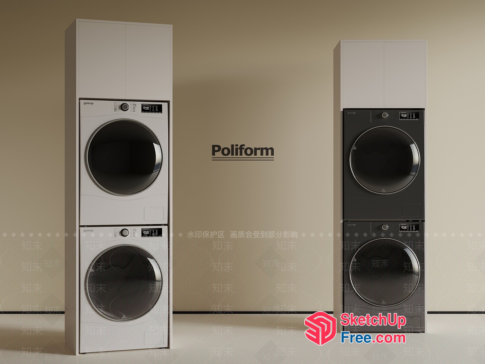 Poliform Laundry Room Appliances 3D SketchUp File