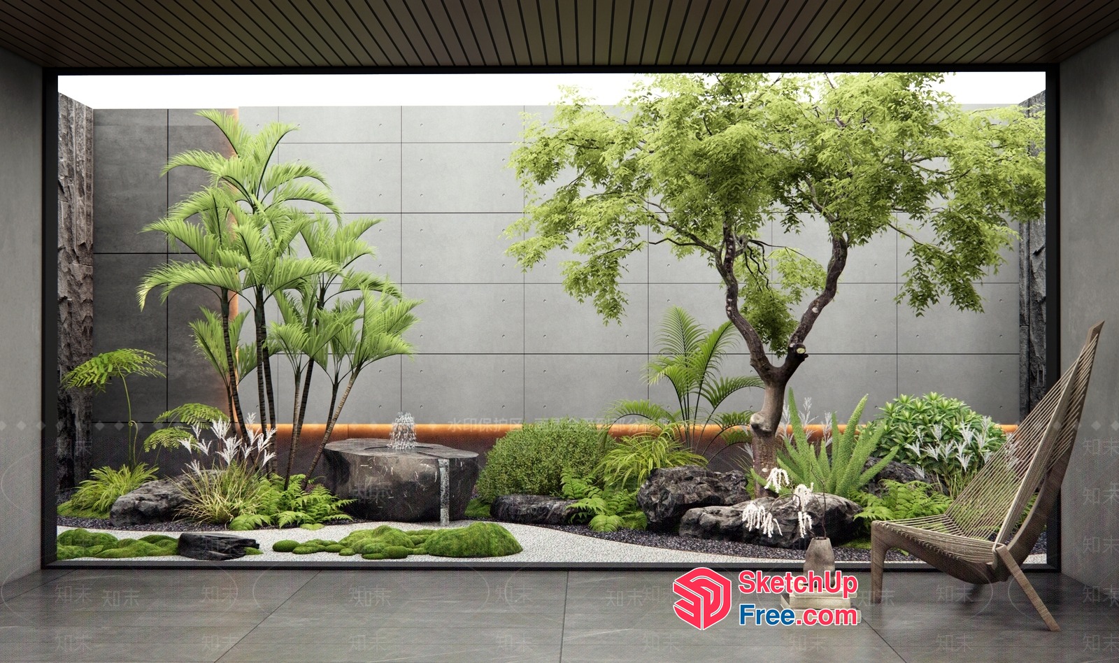 Modern Japanese-Inspired Garden Oasis 3D SketchUp File