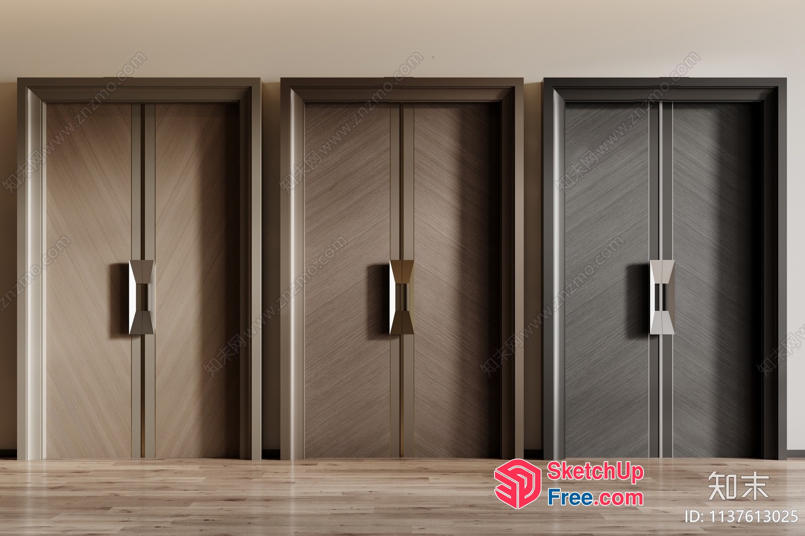 Elevator Doors With Modern Handles 3D SketchUp File