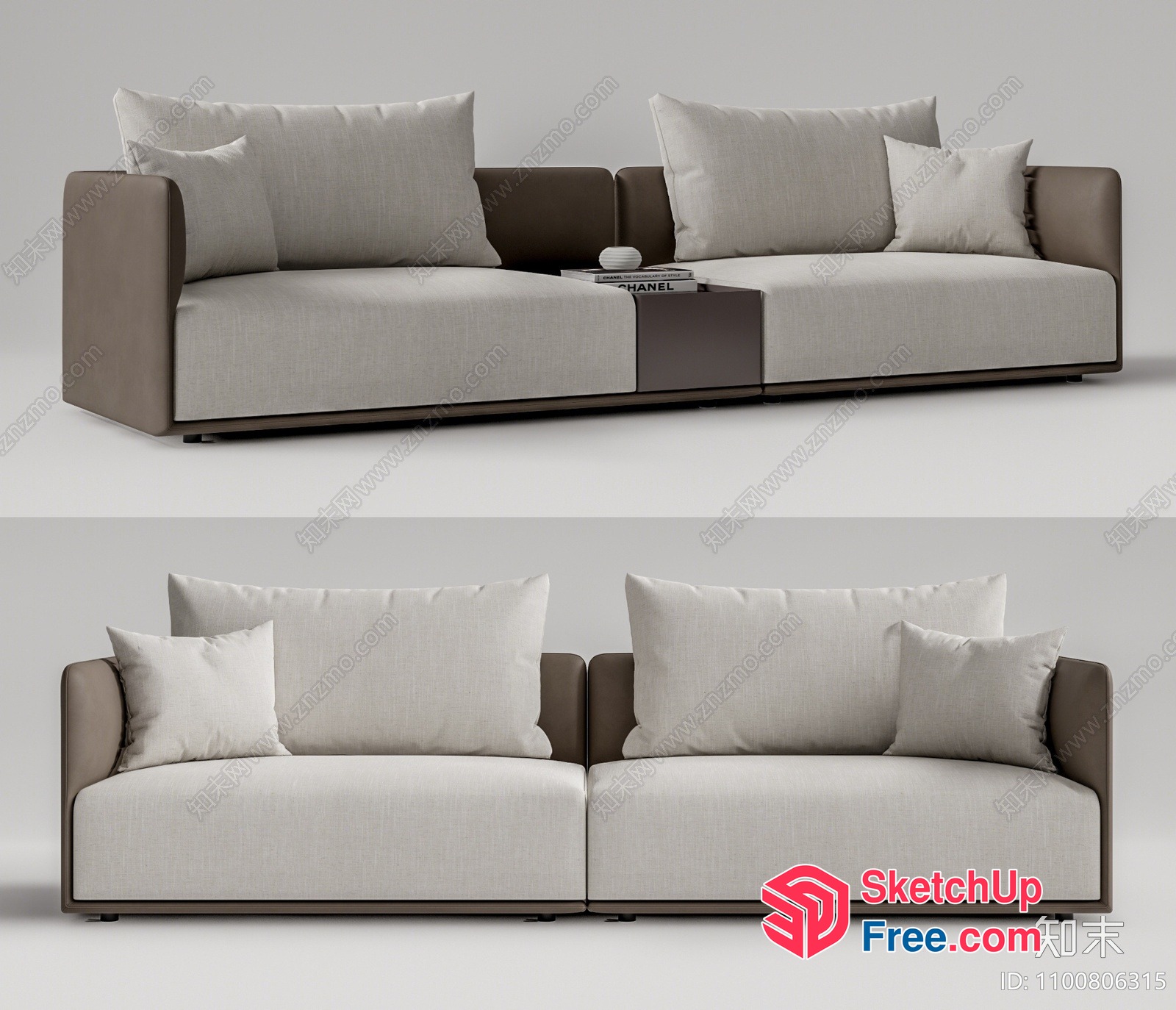 Modern Sofa Set With Pillows And Table 3D SketchUp File