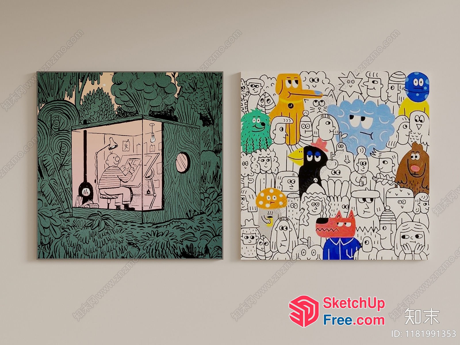 Two Artworks With Unique Themes 3D SketchUp File