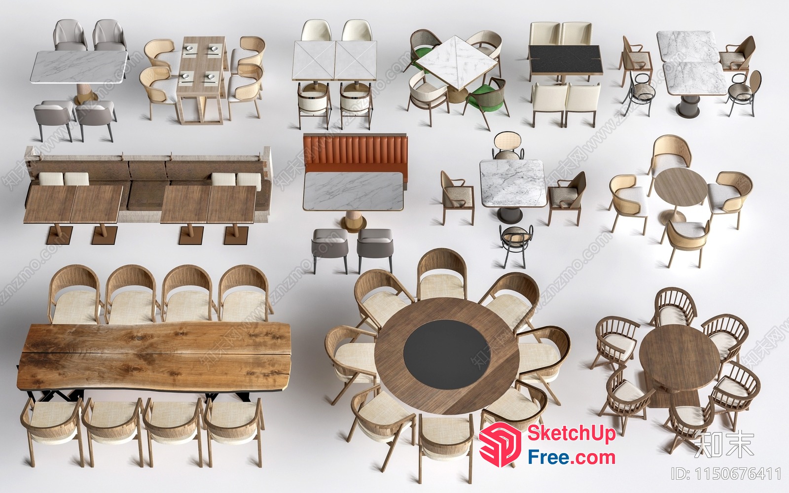Collection Of Modern Dining Room Furniture 3D SketchUp File