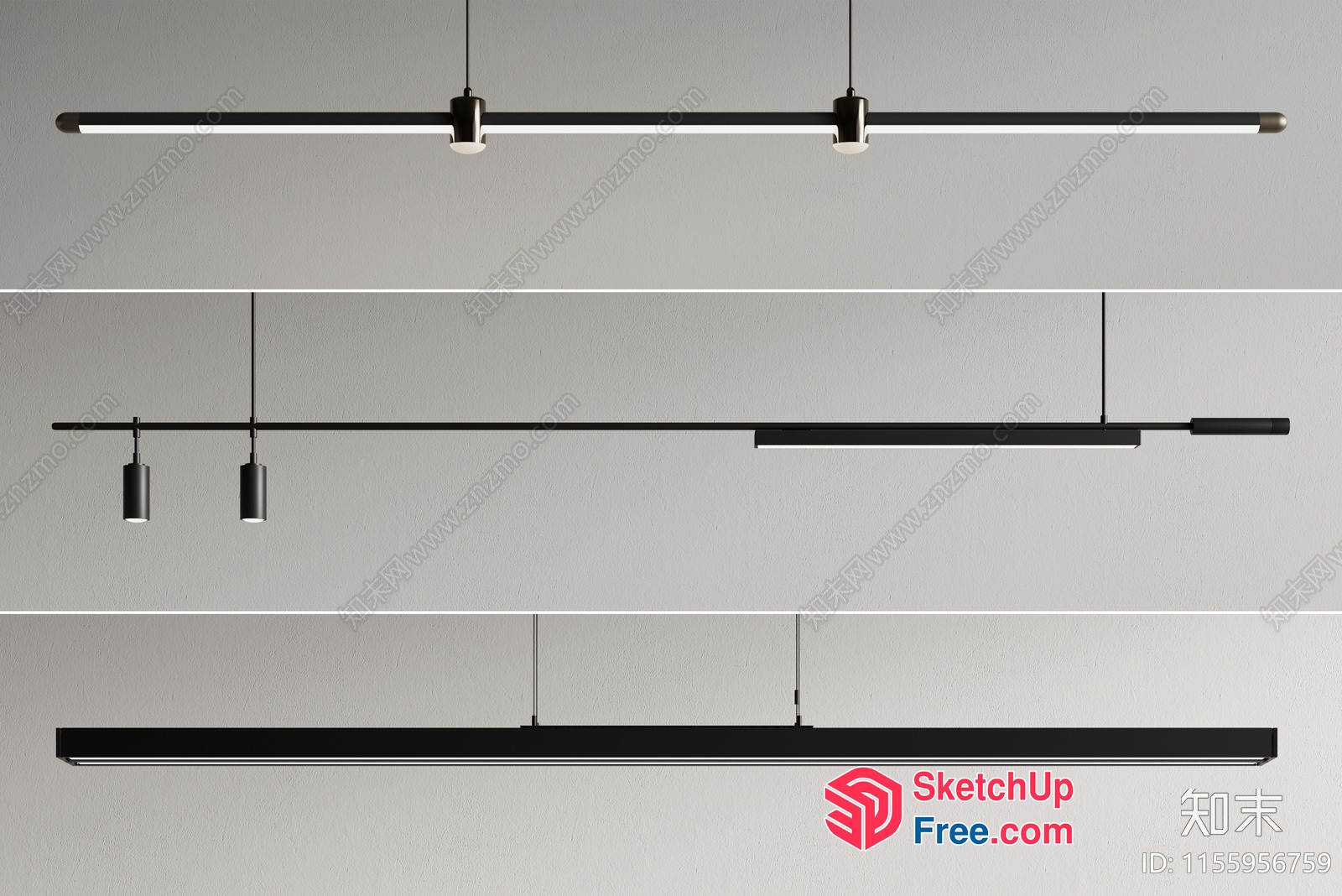 Modern Minimalist Ceiling Light Fixtures 3D SketchUp File